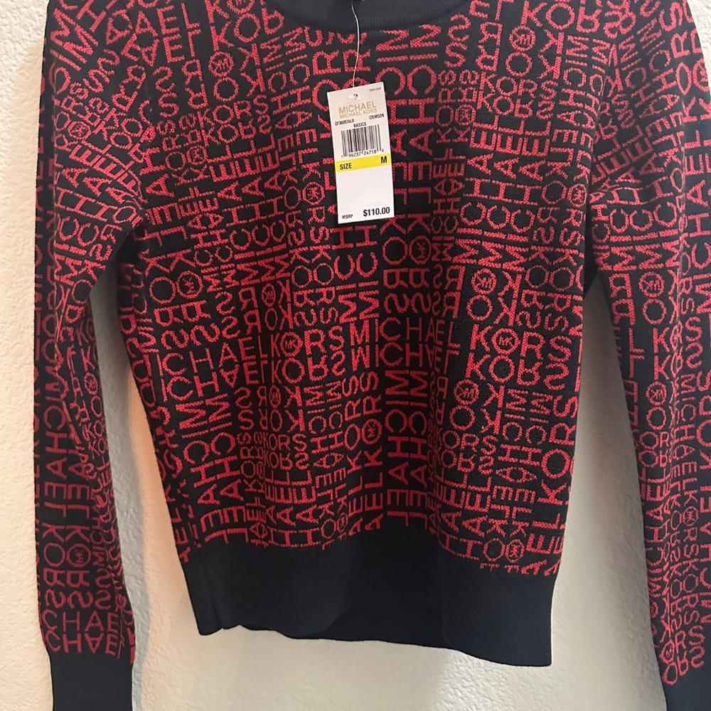 Michael Kors Red/Black Logo Sweater - Picture 2 of 5